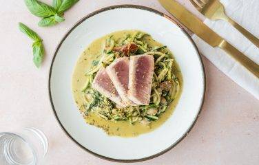Keto recept groene pasta met tonijn