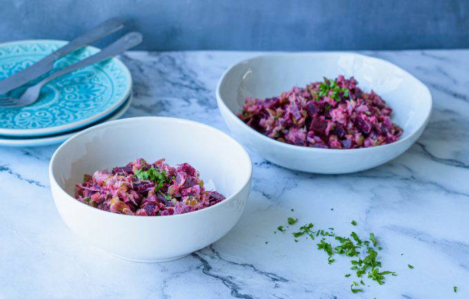 Rode Bieten Salade Met Gerookte Makreel Lunch Makkelijk Afvallen